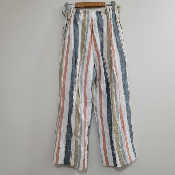 Madewell Tie-Waist Huston Pull-On Crop Pants in Stripe S - Picture 3 of 6